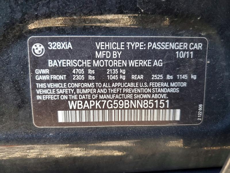 Aukcja sprzedaży 2011 Bmw 328, vin: WBAPK7G59BNN85151, numer aukcji: 74913905