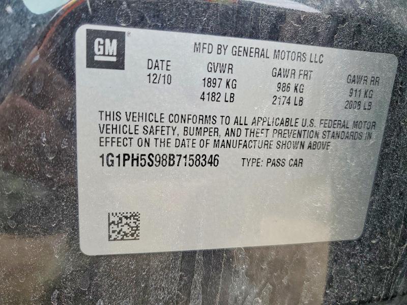Продаж на аукціоні авто 2011 Chevrolet Cruze, vin: 1G1PH5S98B7158346, номер лоту: 72734105
