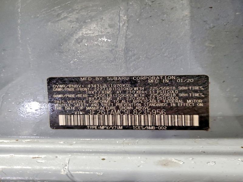 74131575 :رقم المزاد ، JF2GTAMC9L8235956 vin ، 2020 Subaru Crosstrek مزاد بيع