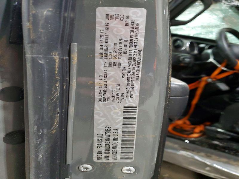 Aukcja sprzedaży 2021 Jeep Wrangler, vin: 1C4HJXAGXMW720591, numer aukcji: 72393375