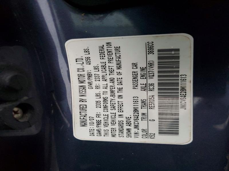 Aukcja sprzedaży 2008 Infiniti G37 Base, vin: JNKCV64E28M111613, numer aukcji: 75581015