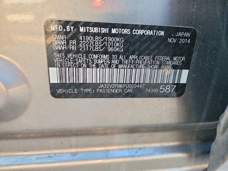 Aukcja sprzedaży 2015 Mitsubishi Lancer, vin: JA32V2FW6FU009447, numer aukcji: 72396845
