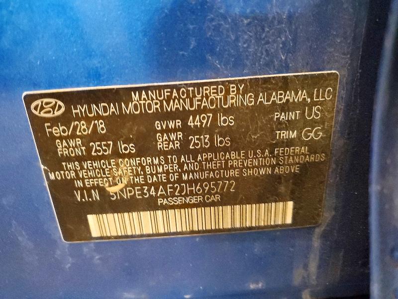 Aukcja sprzedaży 2018 Hyundai Sonata, vin: 5NPE34AF2JH695772, numer aukcji: 72816275