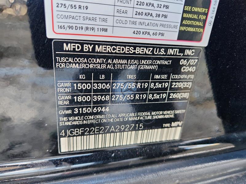 Продажа на аукционе авто 2007 Mercedes-benz Gl 320 Cdi, vin: 4JGBF22E27A292715, номер лота: 73213785