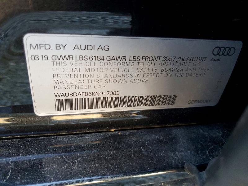 Продаж на аукціоні авто 2019 Audi A8, vin: WAU8DAF86KN017382, номер лоту: 72494365