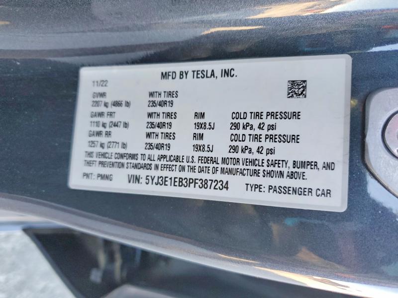 Aukcja sprzedaży 2023 Tesla Model 3, vin: 5YJ3E1EB3PF387234, numer aukcji: 72484385