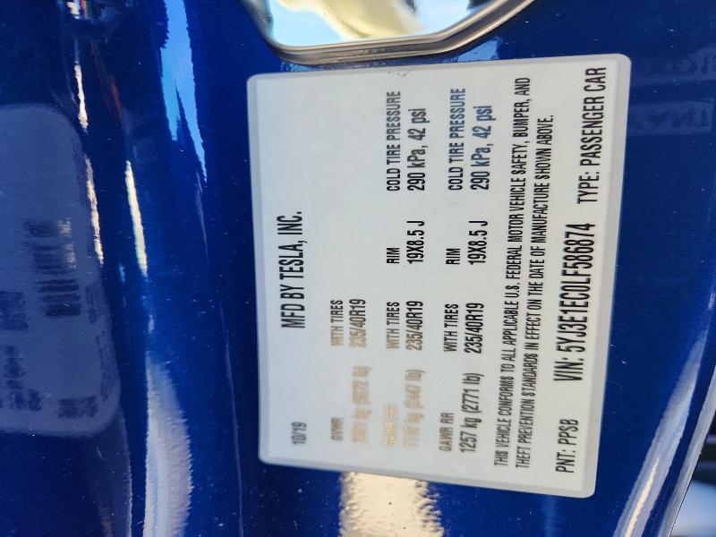 Aukcja sprzedaży 2020 Tesla Model 3, vin: 5YJ3E1EC0LF586874, numer aukcji: 74763445