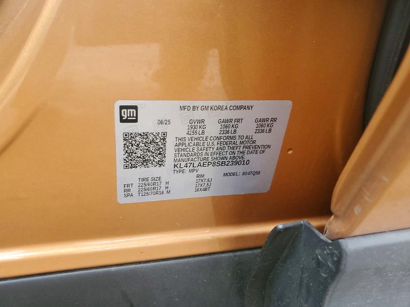 74659085 :رقم المزاد ، KL47LAEP8SB239010 vin ، 2025 Buick Envista مزاد بيع
