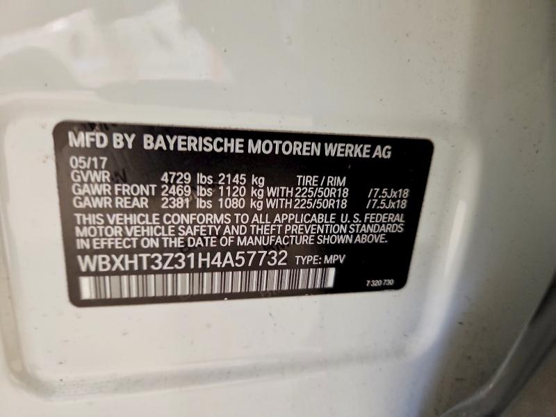 Aukcja sprzedaży 2017 Bmw X1, vin: WBXHT3Z31H4A57732, numer aukcji: 73481045