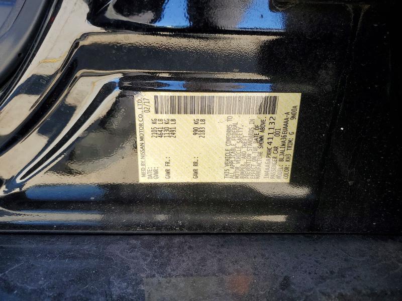 73510455 :رقم المزاد ، 1N4AA6APXHC411132 vin ، 2017 Nissan Maxima مزاد بيع