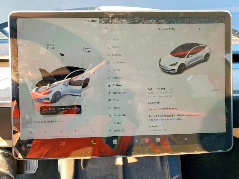 Aukcja sprzedaży 2023 Tesla Model 3, vin: 5YJ3E1EBXPF387876, numer aukcji: 73278975