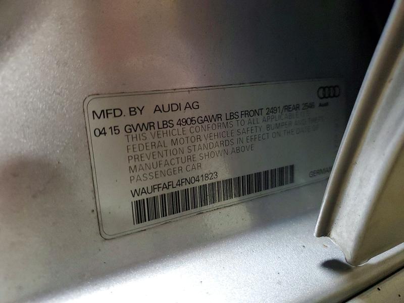 72683975 :رقم المزاد ، WAUFFAFL4FN041823 vin ، 2015 Audi A4 مزاد بيع