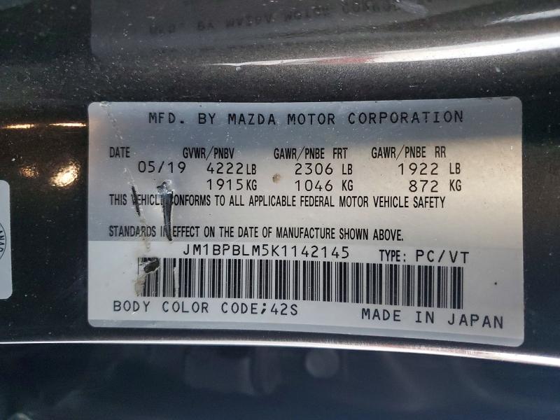 98427715 :رقم المزاد ، JM1BPBLM5K1142145 vin ، 2019 Mazda 3 مزاد بيع