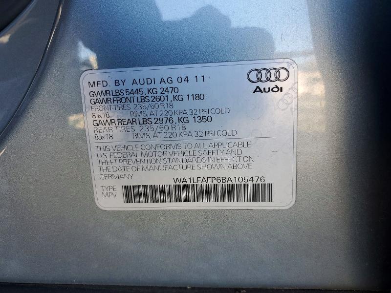 Продаж на аукціоні авто 2011 Audi Q5, vin: WA1LFAFP6BA105476, номер лоту: 73370545