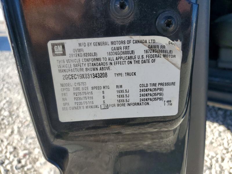 Aukcja sprzedaży 2003 Chevrolet Silverado, vin: 2GCEC19X031343208, numer aukcji: 72869085