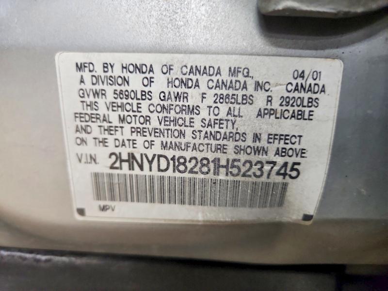 Продажа на аукционе авто 2001 Acura Mdx, vin: 2HNYD18281H523745, номер лота: 99119515