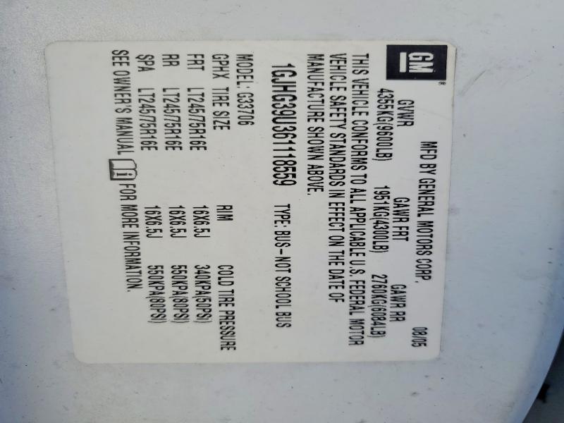 Aukcja sprzedaży 2006 Gmc Savana G35, vin: 1GJHG39U361118559, numer aukcji: 72870745