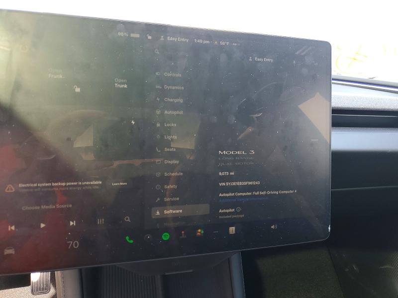 Продажа на аукционе авто 2025 Tesla Model 3, vin: 5YJ3E1EB3SF961243, номер лота: 73751435