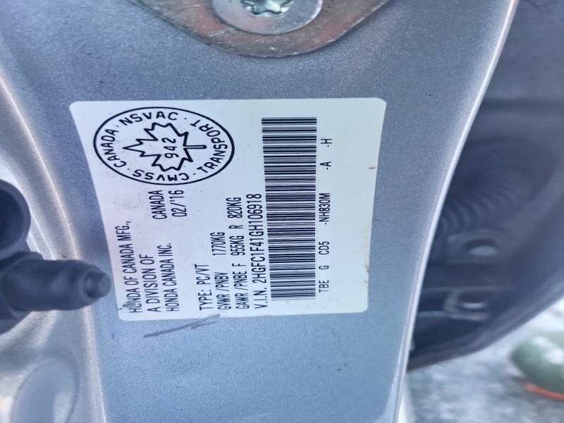 Продажа на аукционе авто 2016 Honda Civic, vin: 2HGFC1F41GH106918, номер лота: 96952245