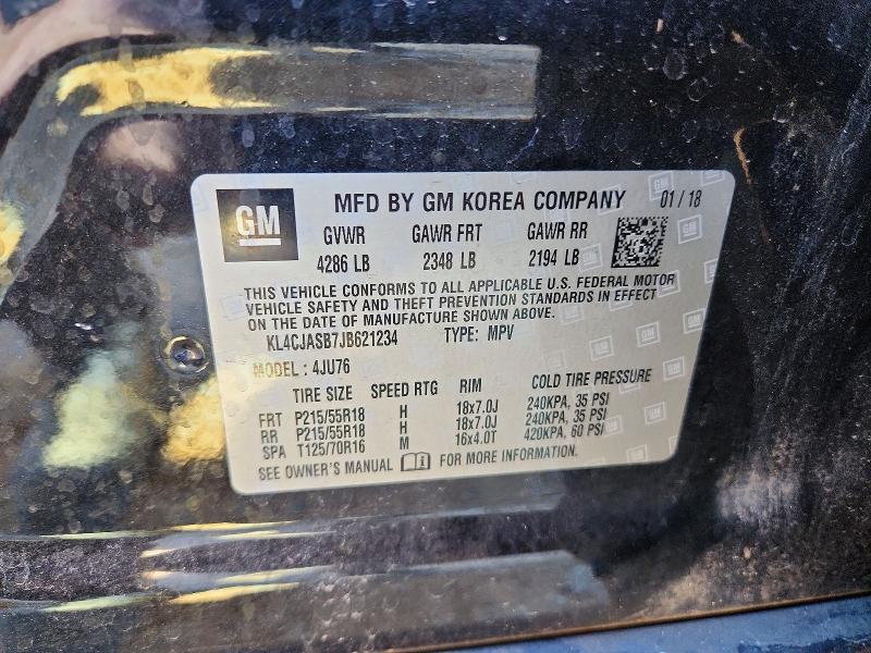 73620965 :رقم المزاد ، KL4CJASB7JB621234 vin ، 2018 Buick Encore مزاد بيع