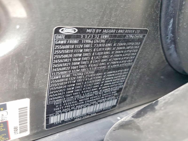 Aukcja sprzedaży 2018 Land Rover Range Rover Velar, vin: SALYL2RX2JA742491, numer aukcji: 97883875