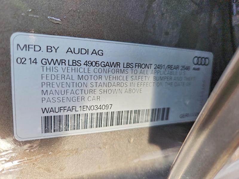 2014 Audi A4 მანქანა იყიდება აუქციონზე, vin: WAUFFAFL1EN034097, აუქციონის ნომერი: 75190475