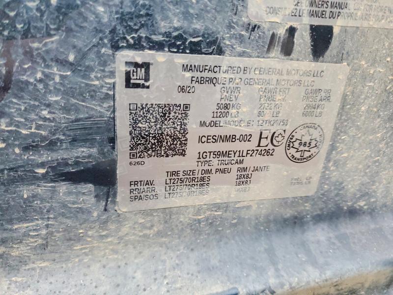 Aukcja sprzedaży 2020 Gmc Sierra, vin: 1GT59MEY1LF274262, numer aukcji: 97939745