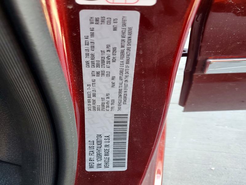 Продаж на аукціоні авто 2020 Ram 1500, vin: 1C6SRFHT4LN387134, номер лоту: 98860745