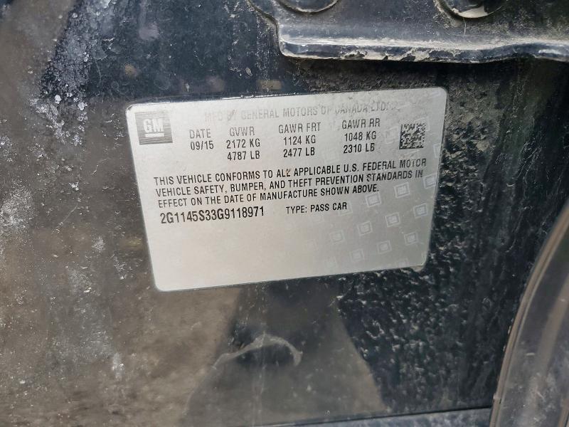 Aukcja sprzedaży 2016 Chevrolet Impala, vin: 2G1145S33G9118971, numer aukcji: 72112875