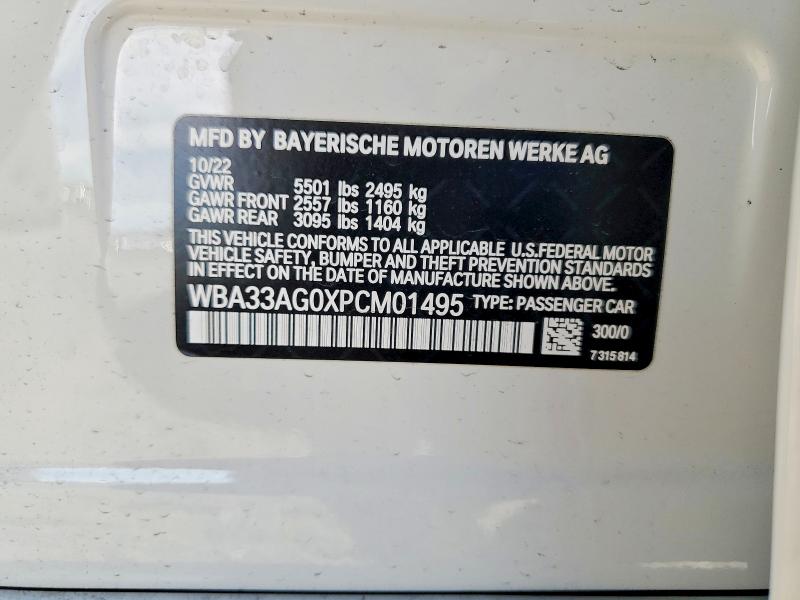 Aukcja sprzedaży 2023 Bmw 530xe, vin: WBA33AG0XPCM01495, numer aukcji: 73333115
