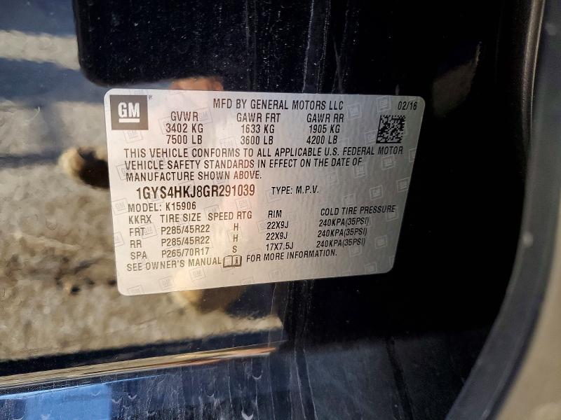 2016 Cadillac Escalade E მანქანა იყიდება აუქციონზე, vin: 1GYS4HKJ8GR291039, აუქციონის ნომერი: 72697175