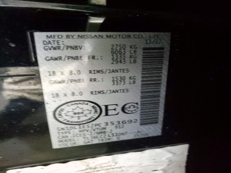 72238565 :رقم المزاد ، 5N1DL1ES2PC353692 vin ، 2023 Infiniti Qx60 Pure مزاد بيع