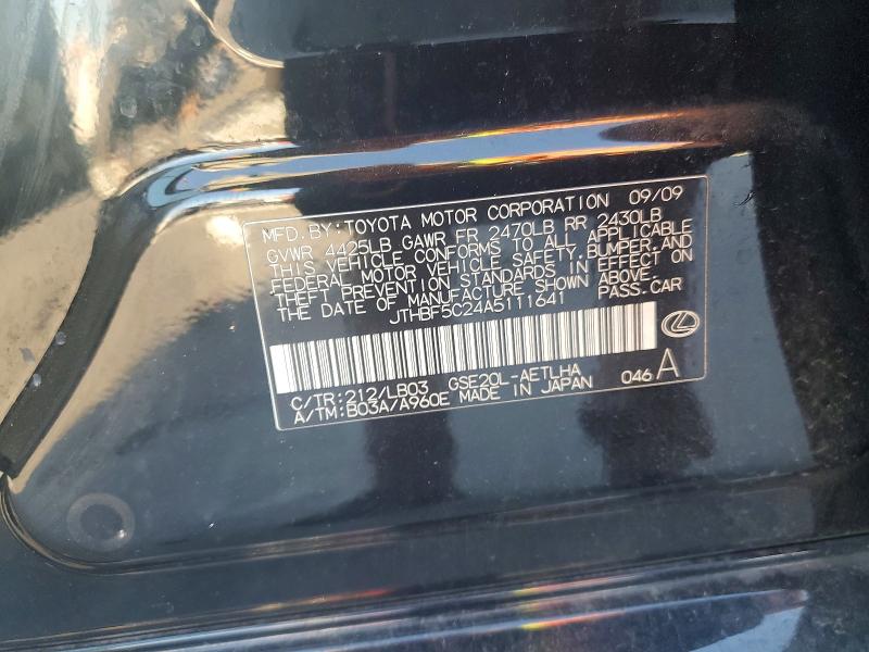 74503295 :رقم المزاد ، JTHBF5C24A5111641 vin ، 2010 Lexus Is مزاد بيع