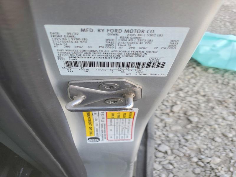 Aukcja sprzedaży 2022 Ford Transit Connect, vin: NM0GS9F21N1541787, numer aukcji: 49038786