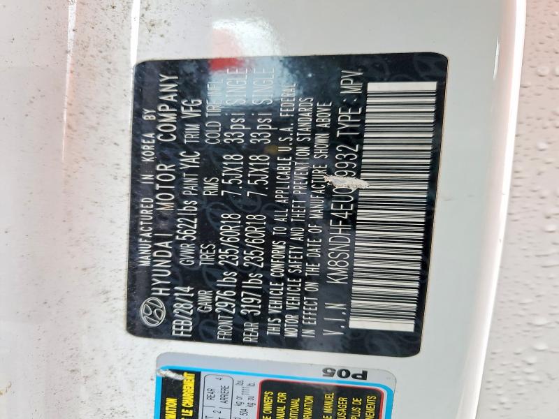 75383115 :رقم المزاد ، KM8SNDHF4EU059932 vin ، 2014 Hyundai Santa Fe مزاد بيع