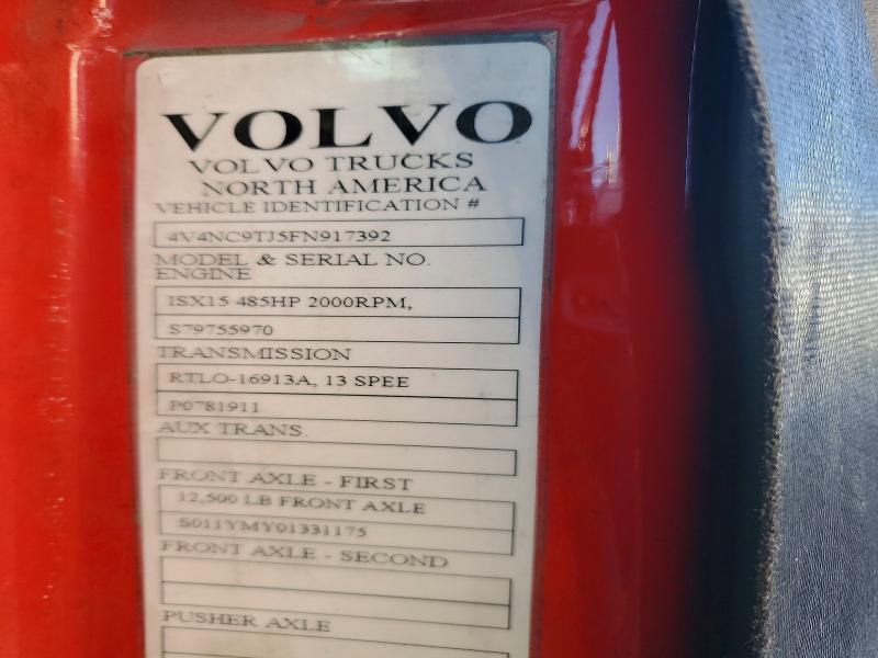 2015 Volvo Vnl მანქანა იყიდება აუქციონზე, vin: 4V4NC9TJ5FN917392, აუქციონის ნომერი: 74793155