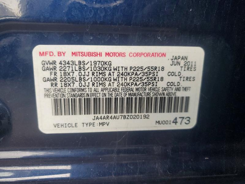 Продаж на аукціоні авто 2011 Mitsubishi Outlander Sport, vin: JA4AR4AU7BZ020192, номер лоту: 98909645
