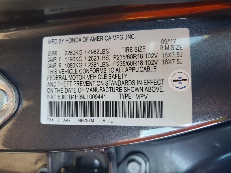 Продаж на аукціоні авто 2018 Acura Rdx, vin: 5J8TB4H39JL009441, номер лоту: 99559315