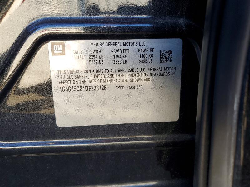 Продаж на аукціоні авто 2013 Buick Lacrosse, vin: 1G4GJ5G31DF228726, номер лоту: 99560275