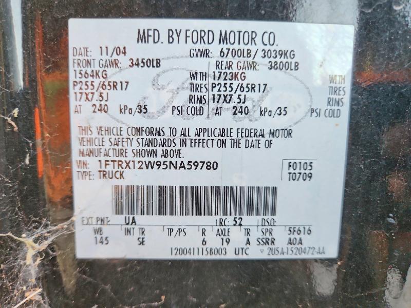99520435 :رقم المزاد ، 1FTRX12W95NA59780 vin ، 2005 Ford F-150 مزاد بيع