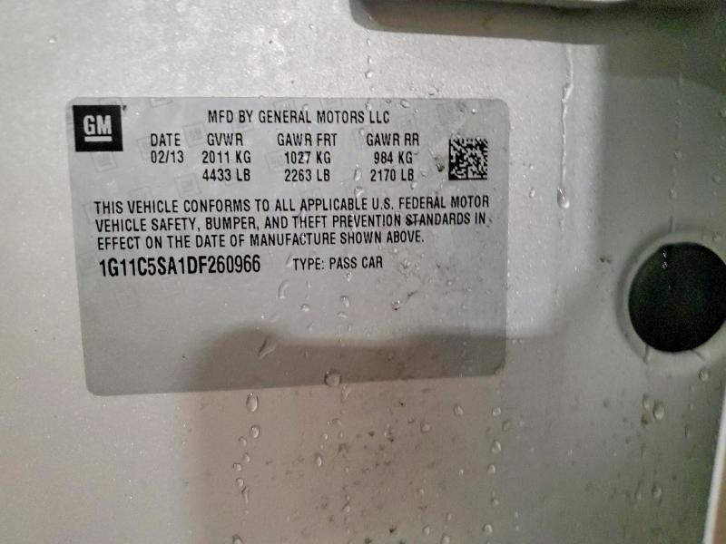 Auction sale of the 2013 Chevrolet Malibu, vin: 1G11C5SA1DF260966, lot number: 73237655