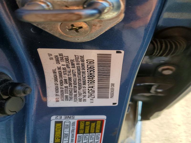 Продажа на аукционе авто 2008 Honda Civic, vin: 2HGFA16848H506160, номер лота: 72660895