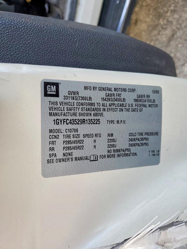 Aukcja sprzedaży 2009 Cadillac Escalade, vin: 1GYFC43529R135225, numer aukcji: 74903835