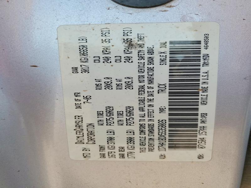 Aukcja sprzedaży 2005 Dodge Ram 1500, vin: 1D7HA18DX5S358026, numer aukcji: 98870495