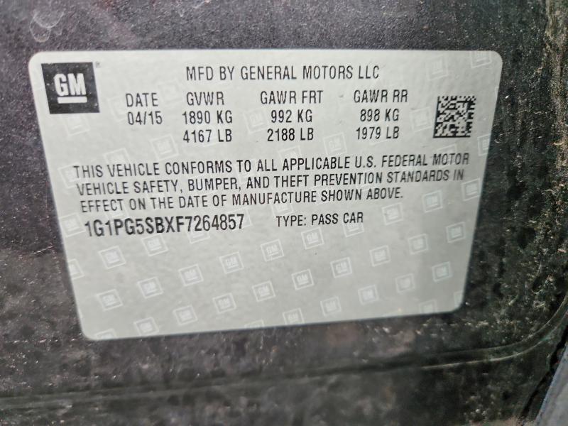 97866905 :رقم المزاد ، 1G1PG5SBXF7264857 vin ، 2015 Chevrolet Cruze مزاد بيع