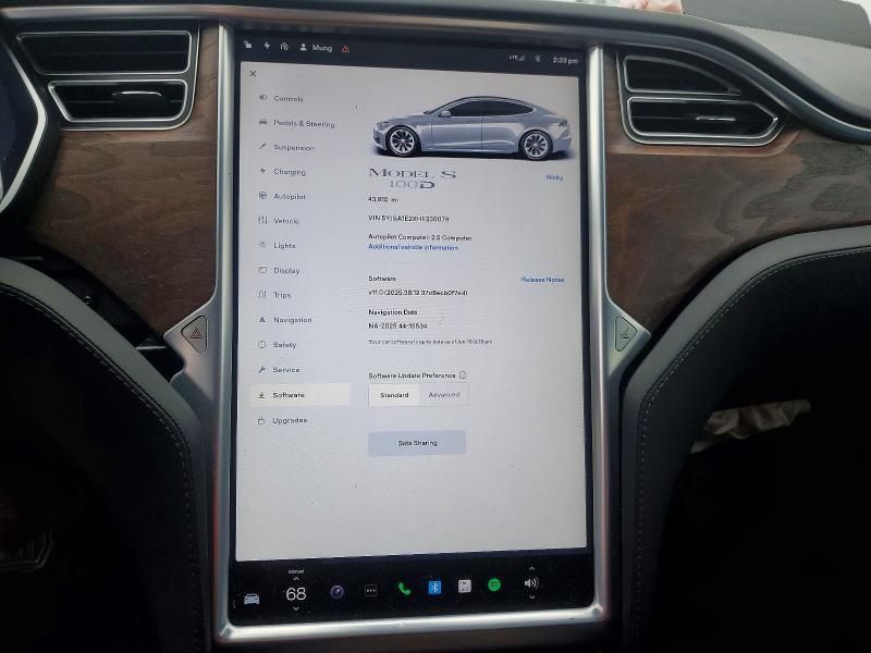 2017 Tesla Model S მანქანა იყიდება აუქციონზე, vin: 5YJSA1E2XHF230079, აუქციონის ნომერი: 74699555