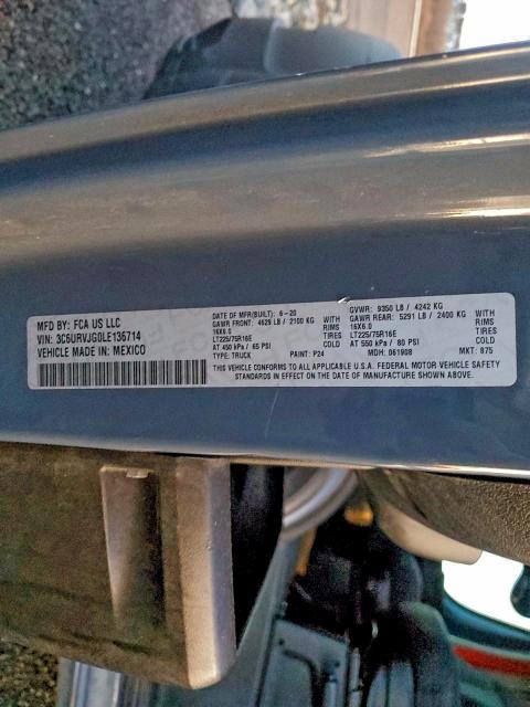 Aukcja sprzedaży 2020 Ram Promaster, vin: 3C6URVJG0LE136714, numer aukcji: 97335765