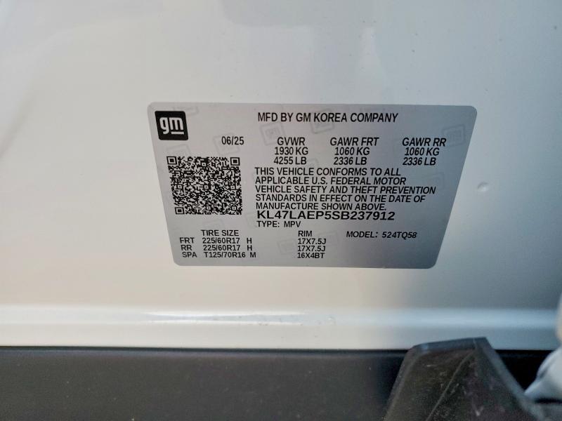 2025 Buick Envista მანქანა იყიდება აუქციონზე, vin: KL47LAEP5SB237912, აუქციონის ნომერი: 73909785
