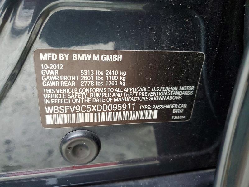 2013 Bmw M5 მანქანა იყიდება აუქციონზე, vin: WBSFV9C5XDD095911, აუქციონის ნომერი: 99836865