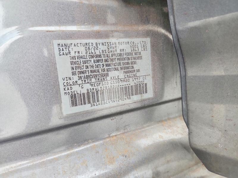 74443805 :رقم المزاد ، 3N1AB8CV9NY290498 vin ، 2022 Nissan Sentra مزاد بيع